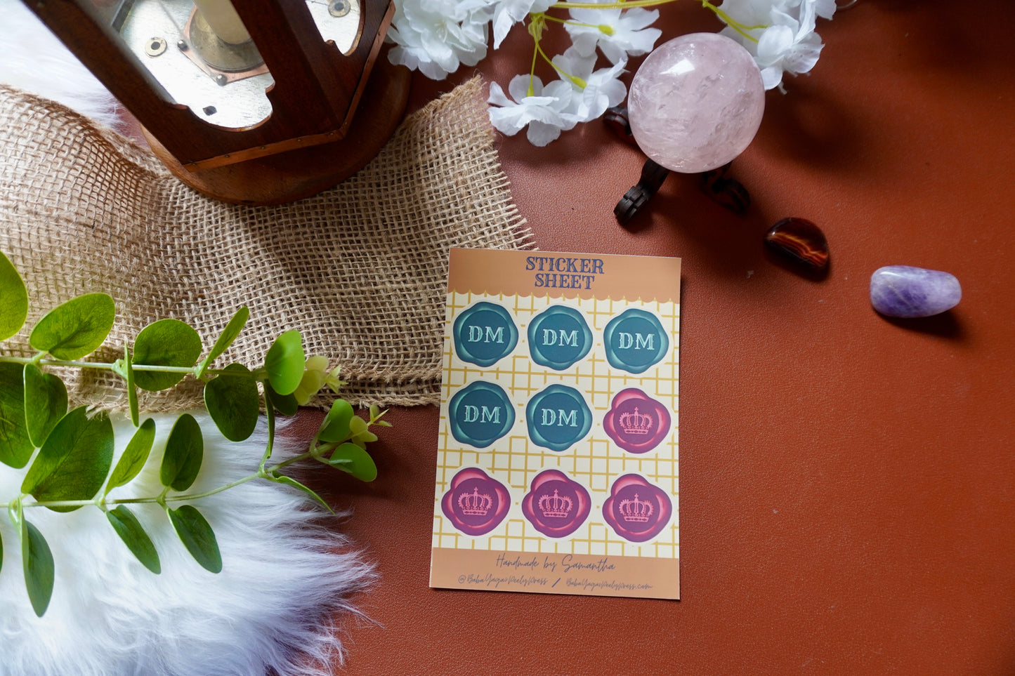 Kingly & DM wax seal sticker sheet