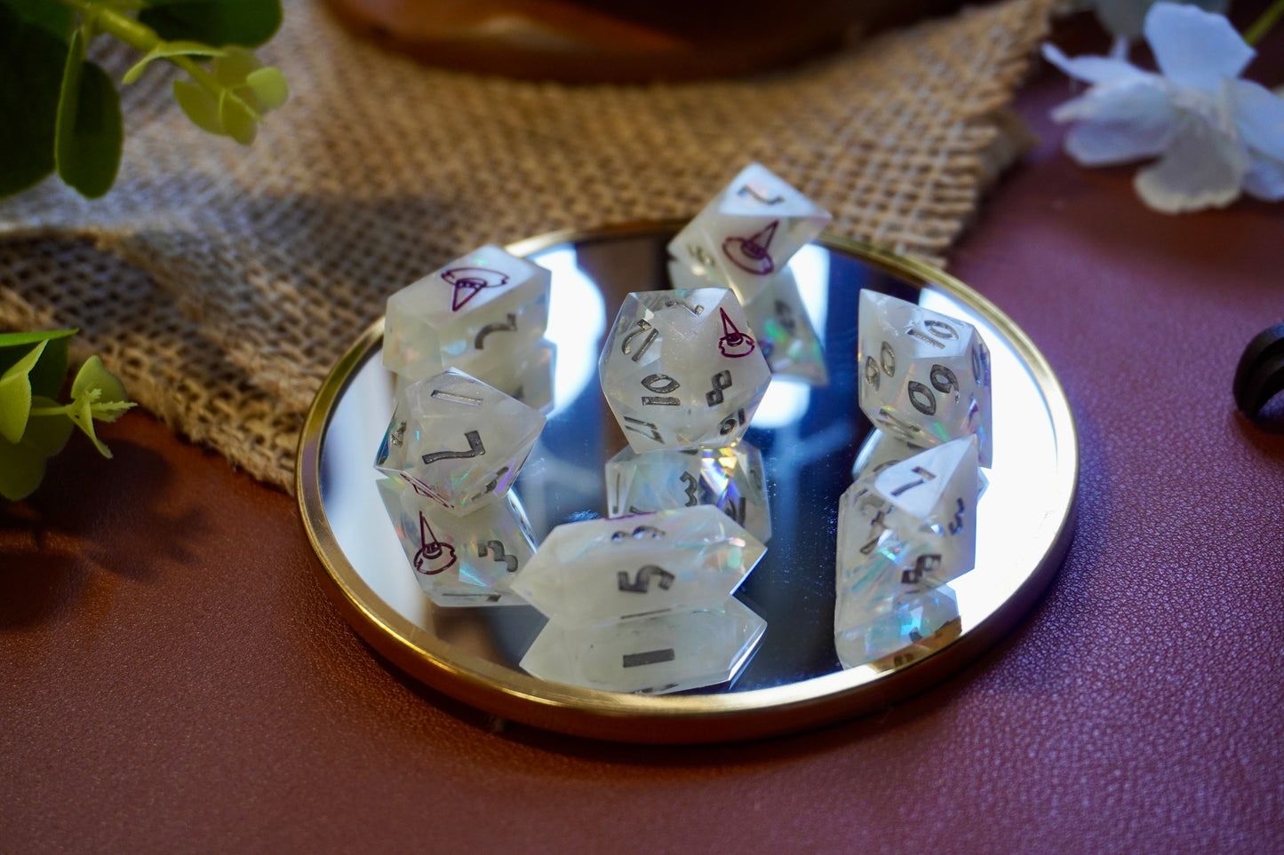Mother of pearl dice set